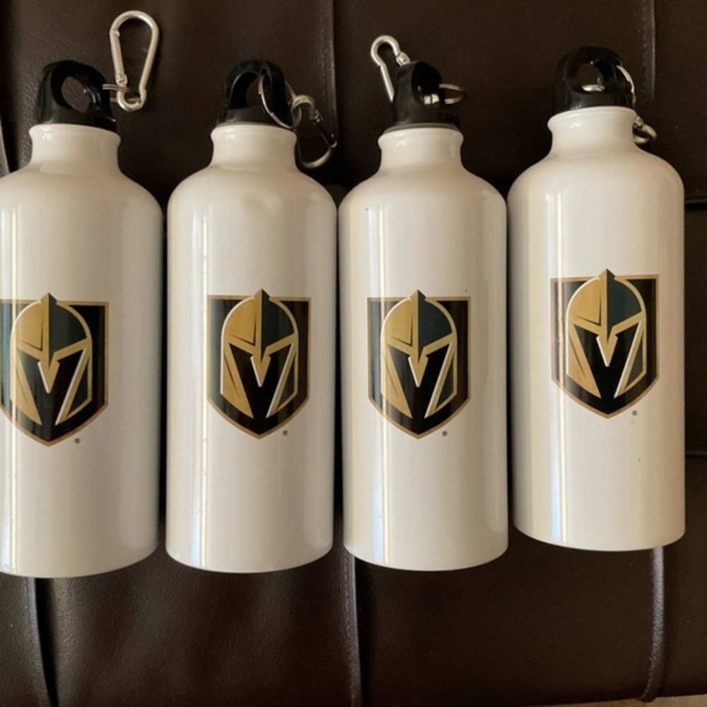 Vegas Golden Knights Metal Water Bottles 4-Pack White VGK NHL Hockey New